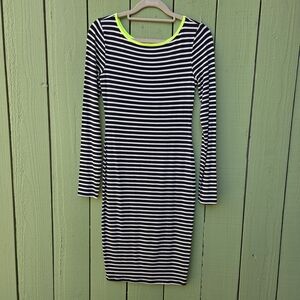 Socialite Black and White Striped Dress